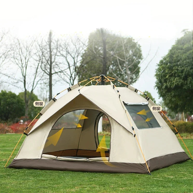 2 3 4 Person Outdoor Camping Family Automatic Waterproof Quick Opening Tent Mosquito Proof Party Portable Beach Hiking Cycling