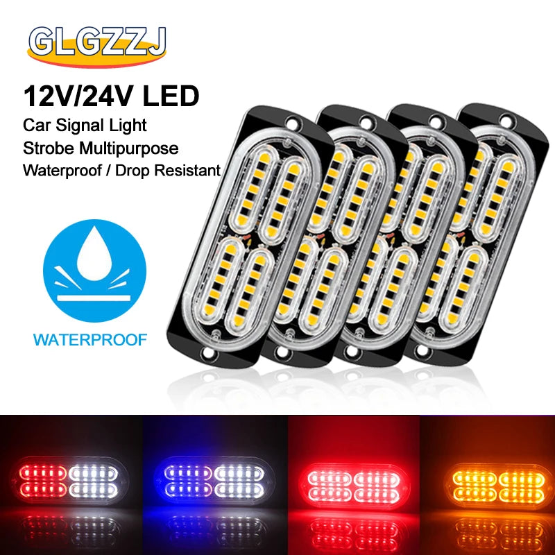 Car 12V 24V LED Signal Light For Car Warning Flashing Firemen Police Emergency Lamp Ambulance Strobe LED Warning Light