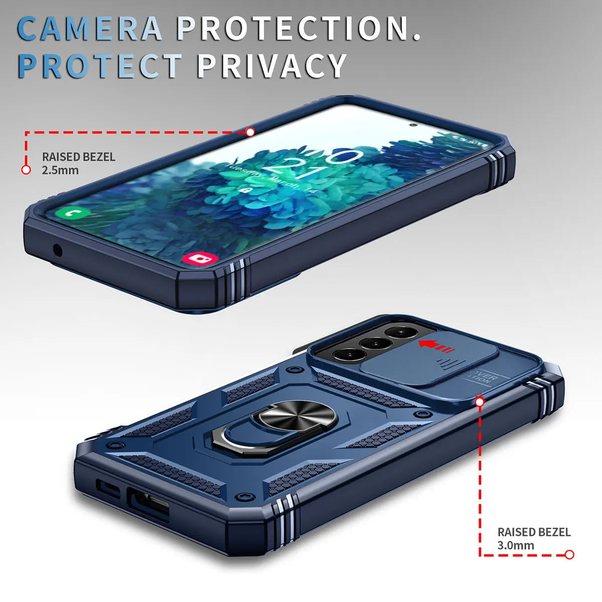 For Samsung Galaxy S20 FE 5G Phone Case Hybrid Rugged Ring Kickstand Card Slot Camera Protection Shockproof Protective Cover