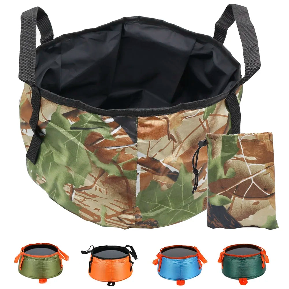 Portable Bucket Waterproof Water Bags Fishing Folding Bucket Water Container Storage Carrier Bag Outdoor Wash Basin for Camping