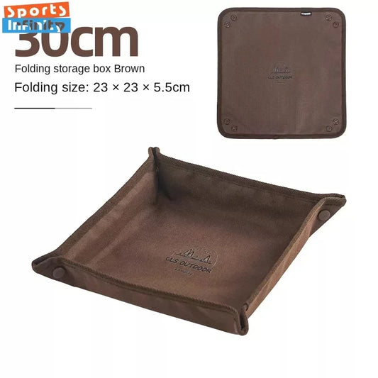 Coffee Kaki 2 Colors Outdoor Camping Storage Tray Home Travel Storage Box Portable Folding Square Sundry Storage Box for Camping