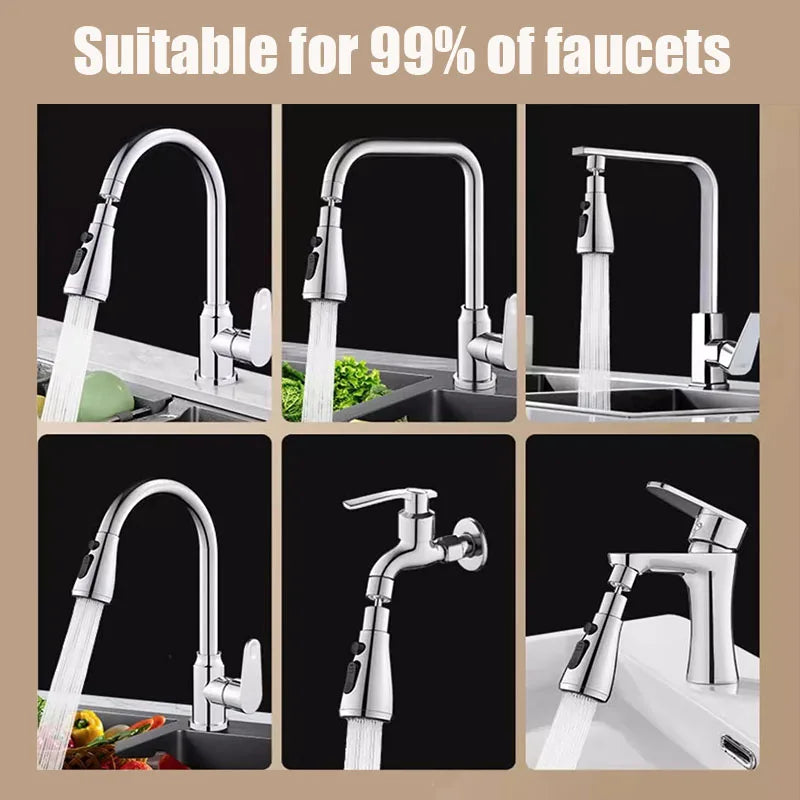 Universal 720° Rotate Kitchen Faucet Extender Aerator Splash Filter Kitchen Washbasin Faucet Bubbler Nozzle