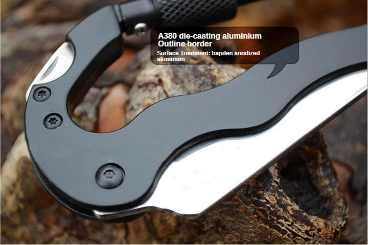 Mountain Climb EDC Stainless Steel Mini Knife Carabiner Multitool Folding Pocket Portable Outdoor Pocket Knife Military Tactical