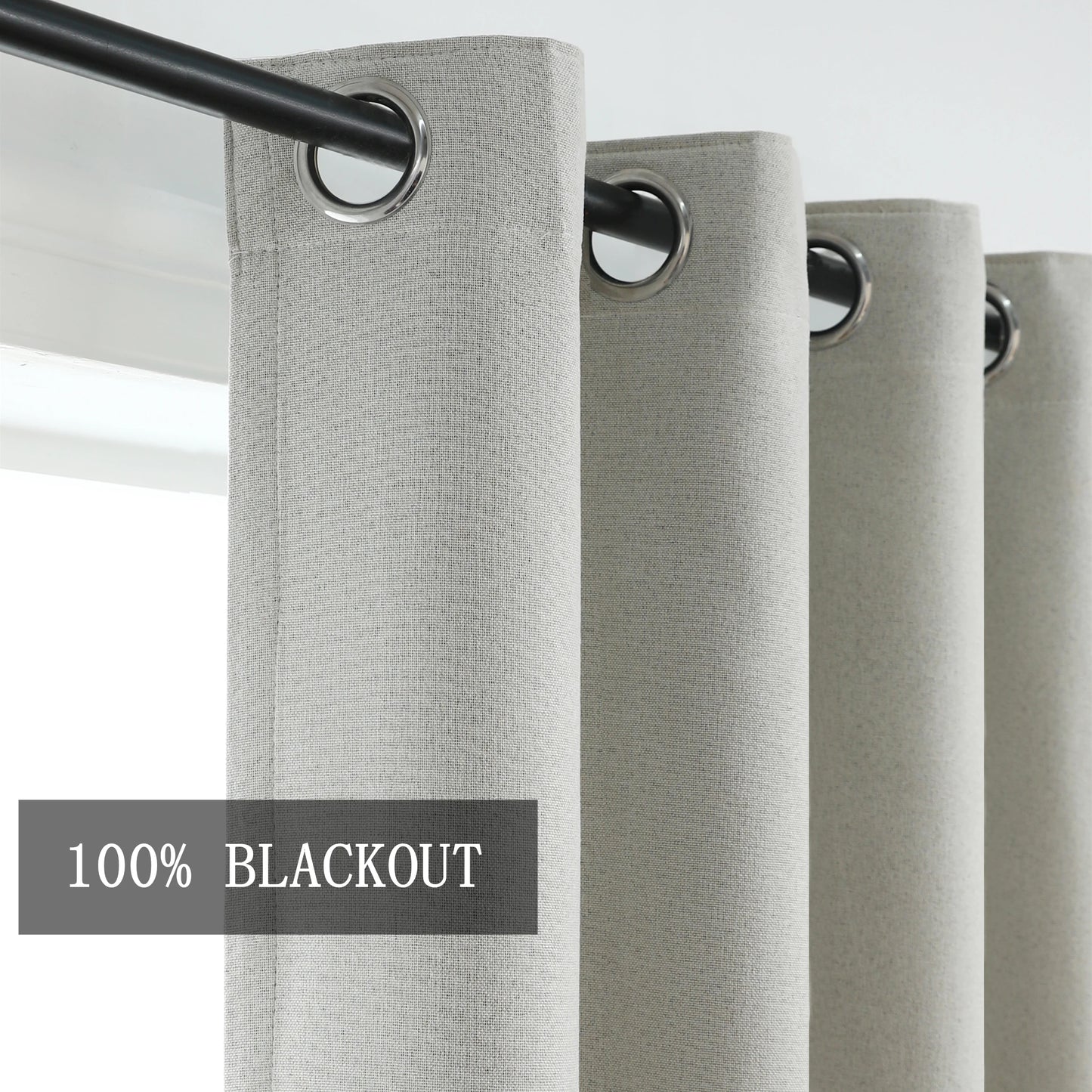 310cm Height Custom Made 100% Blackout Soundproof Curtain Blackout Faux Linen Curtains For Bedroom Living Room Drapes Window