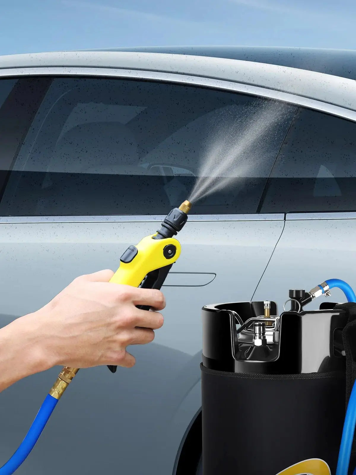 Watering Bucket Car High Pressure Washer Machine With Filter Car Cleaning Accessories Water Hose PVC Sprayer Adjustable