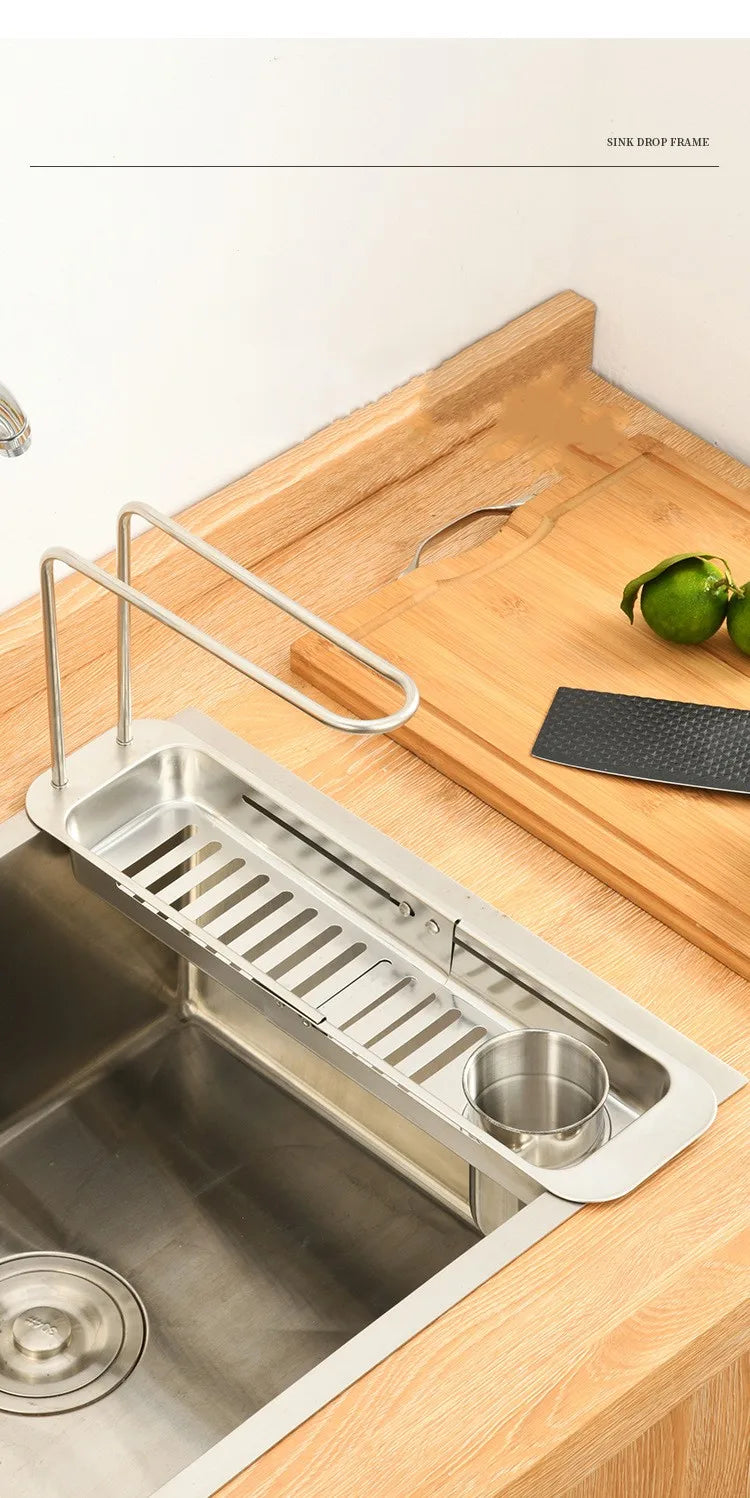 0136Telescopic  sink shelf kitchen Telescopic  sink holder  sink sponge basket rack holder Telescopic  sink  holder