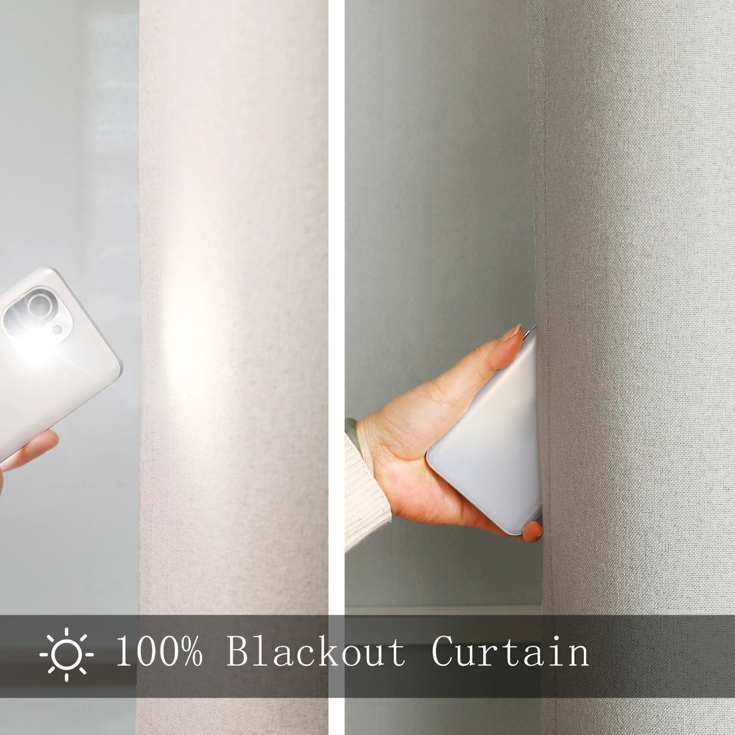 310cm Height Custom Made 100% Blackout Soundproof Curtain Blackout Faux Linen Curtains For Bedroom Living Room Drapes Window