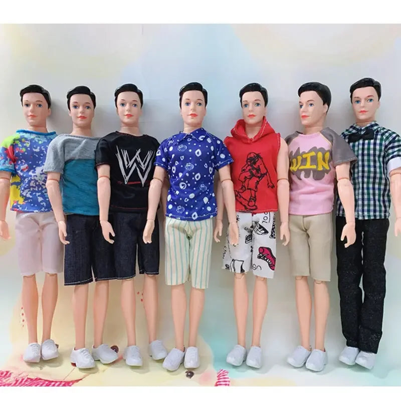 New 30cm Boy Friend Ken Doll Set Fashion Men Doll with Clothes Suit Children Play House Dress Up Toy Accessories