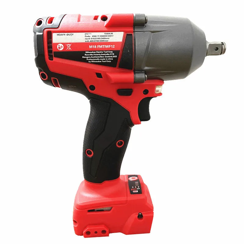 Fit For Milwaukee 18V Battery 1300NM Large Torque Cordless Wrench Brushless Electric Impact Wrench Repair Power Tools Car Truck