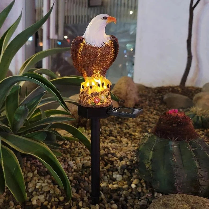 Waterproof Solar Power LED Light Garden Path Yard Lawn Owl Animal Ornament Lamp Outdoor Garden Decor Accessories Eagle Statues