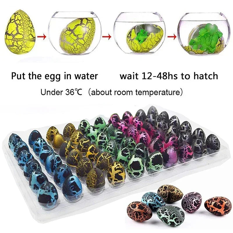 10PCS Magic Dinosaur Egg Hatching in Water Growing Dinosaur Egg Animal Breeding Educational Toy for Children Kid Gifts