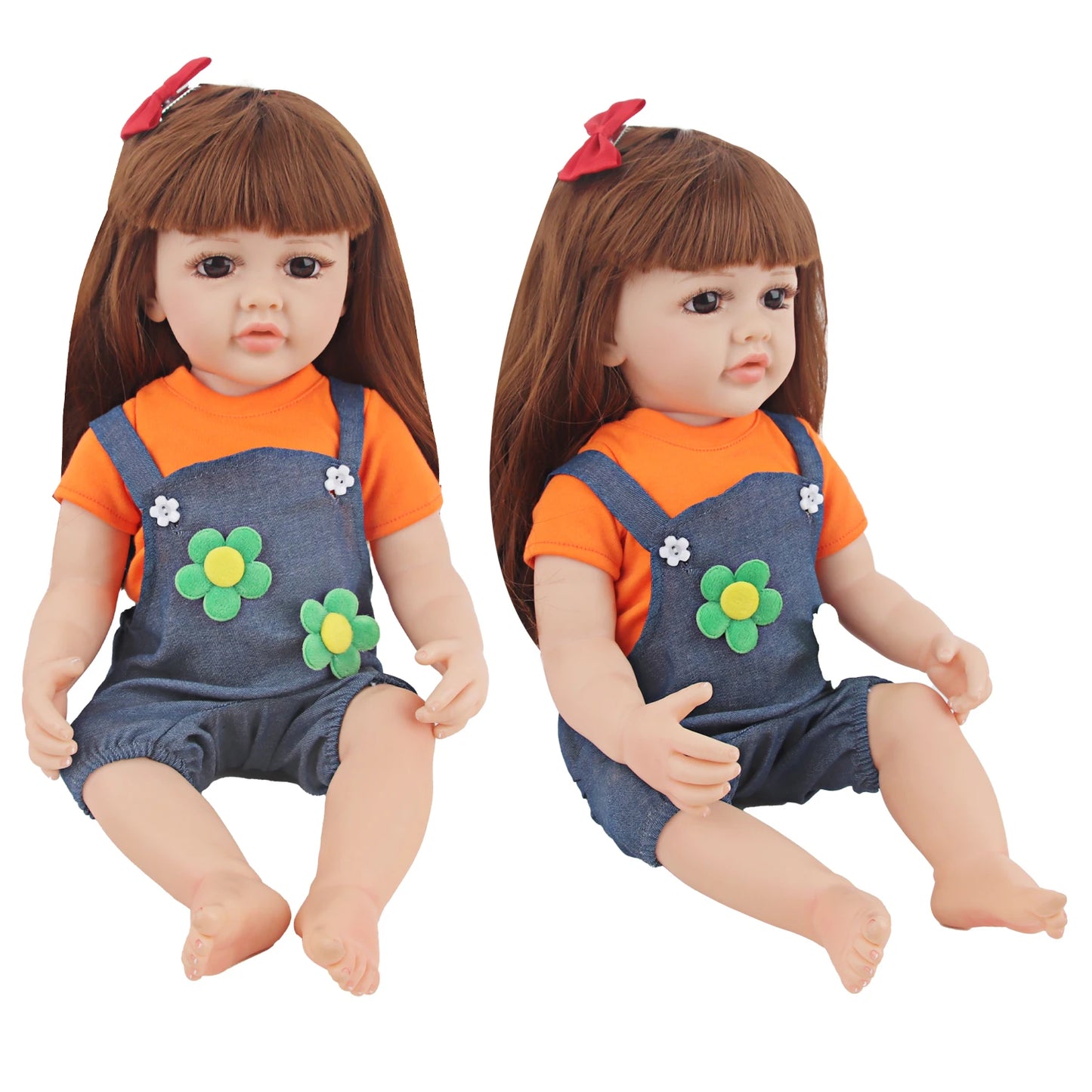 55CM 22 Inches Baby Reborn Girl Doll Full Body Soft Silicone Cute Newborn Dolls With Shoes,Clothes Girl's Best Gift Festival Toy