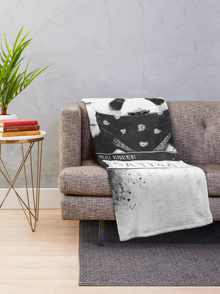 Bad panda Throw Blanket Blanket For Sofa fluffy blanket