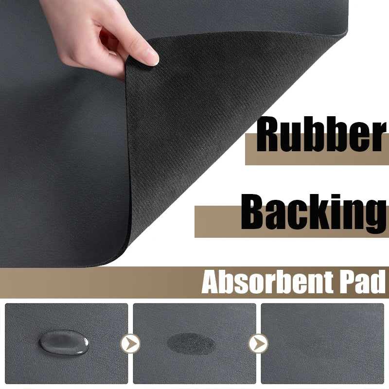 Solid Color Printing Super Absorbent Large Kitchen Absorbent Mat Antiskid Drying Mat Quick Dry Bathroom Drain Pad Tableware Mat