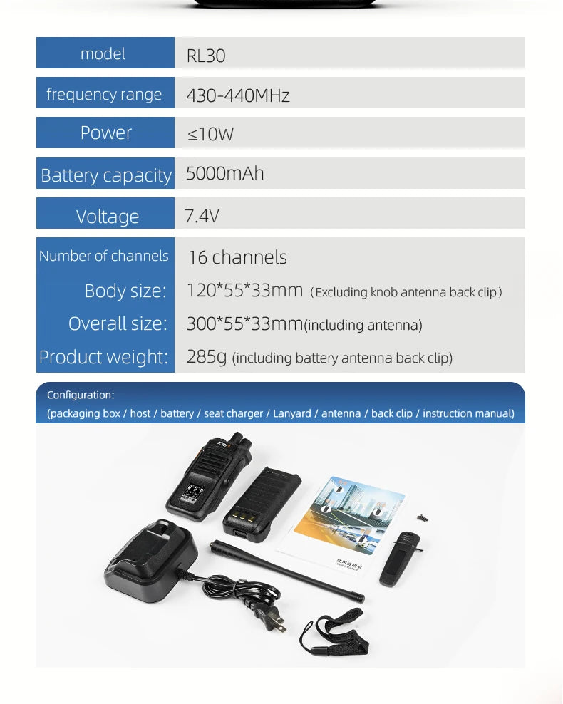 KSUT RL30 Repeater Walkie Talkie Long Range 2 Pieces Professional Wireless Communication Radios For Tunnel Cellar Talkie Walkie