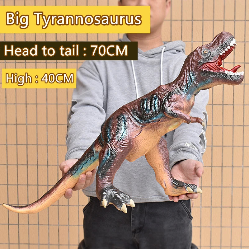 68CM Big Size Dinosaur Toy Jurassic Park Tyrannosaurus Rex Soft Puppets Velociraptor Shark Dinosaur Worlds Model Toys for Boys