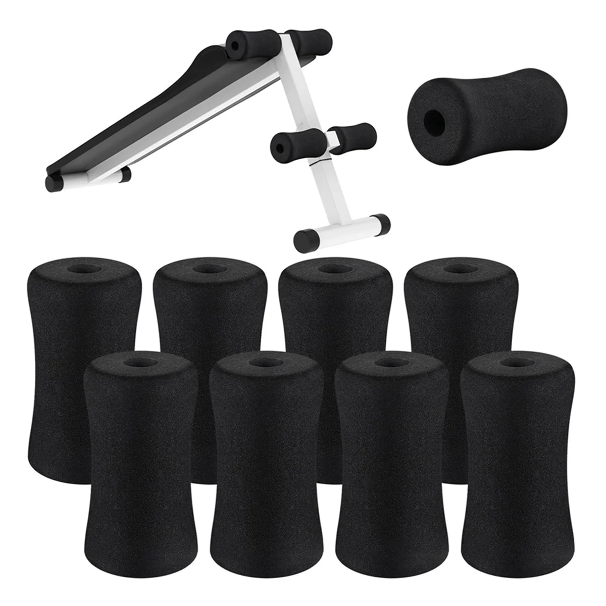 Foam Foot Pads Rollers Soft Buffer Tube Cover Machine Tube Leg Gym Replacement Parts for Home Exercise