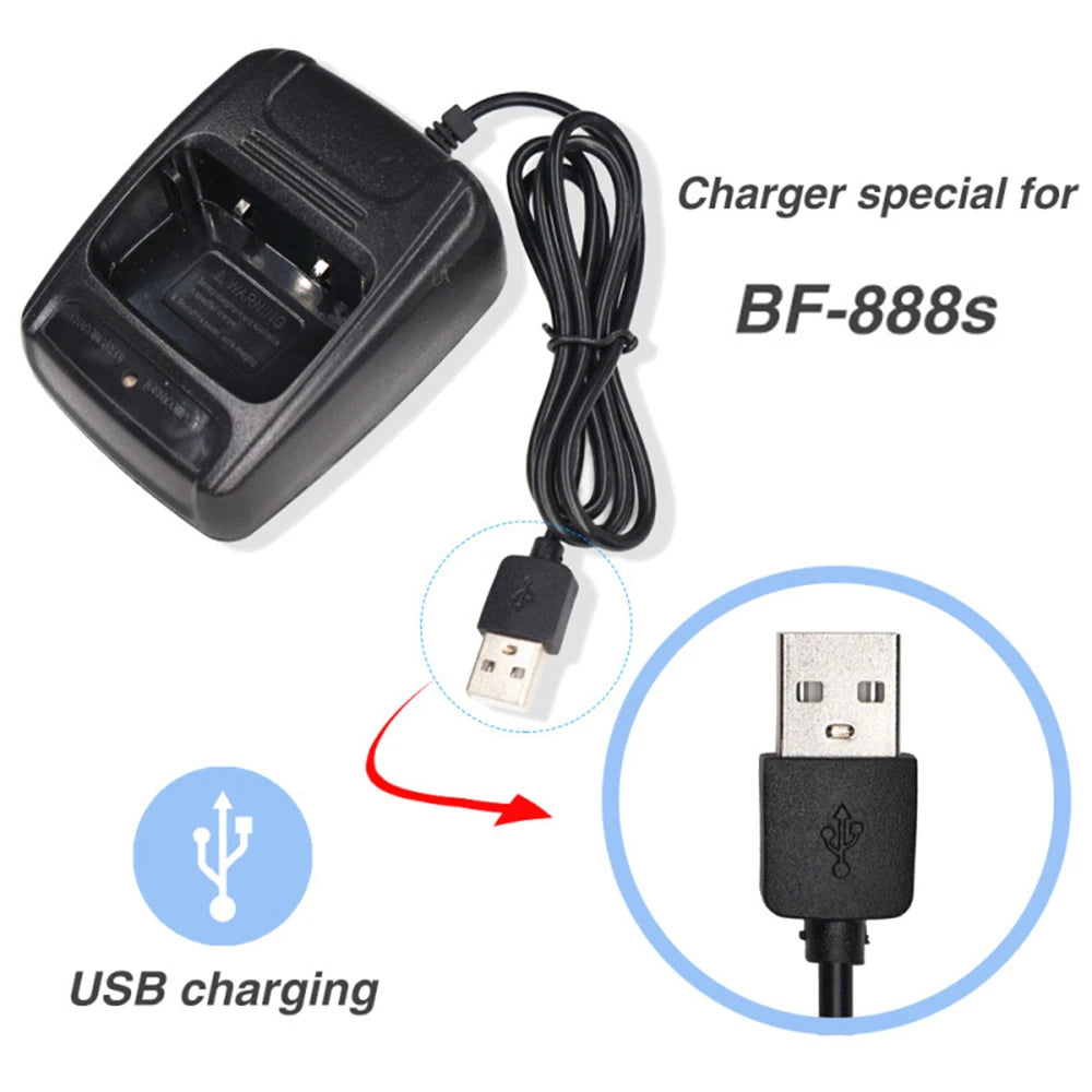 1Pcs Baofeng USB Adapter Charger Two Way Radio Walkie Talkie BF-888s USB Charge dock For Baofeng 888 Baofeng 888s Accessories