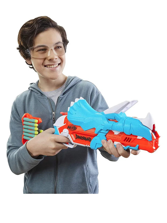 Heat Nerf Soft Bullet Gun Launcher Dinosaur Series Triceratops with A Clip To Fire Against Shooting Children's Toys