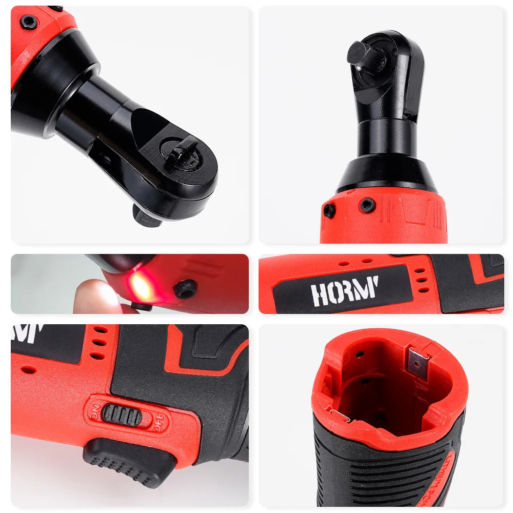 12V/18V Electric Impact Wrench Cordless Rechargeable Screwdriver 3/8 Inch Right Angle Ratchet Wrenches Driver Drill Power Tool