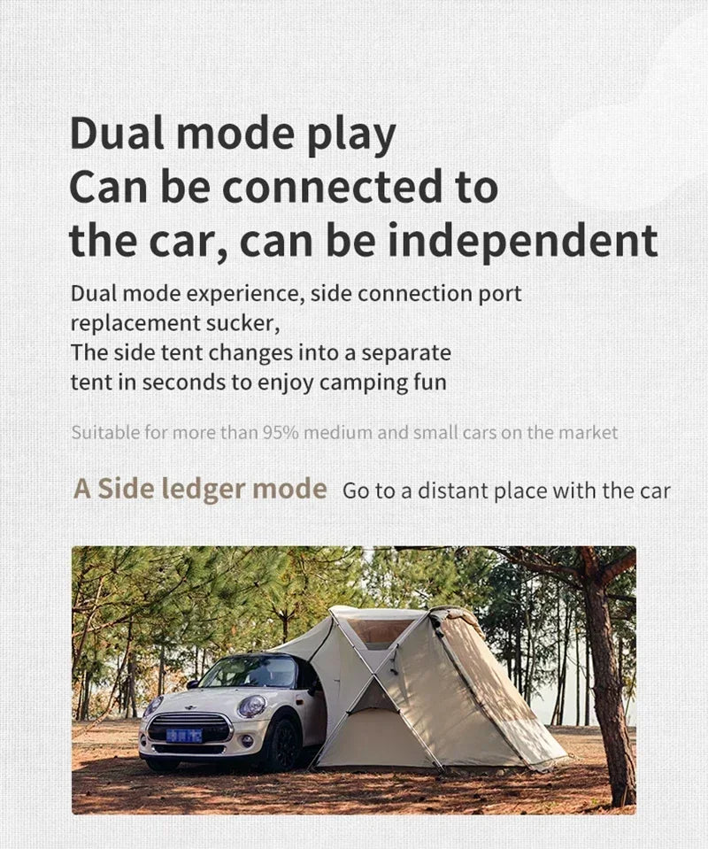 Naturehike Outdoor Travel Car Side Tent 150D Polyester Oxford Dual Purpose Body Suction Cup Camping Hiking 2Person Tent roof