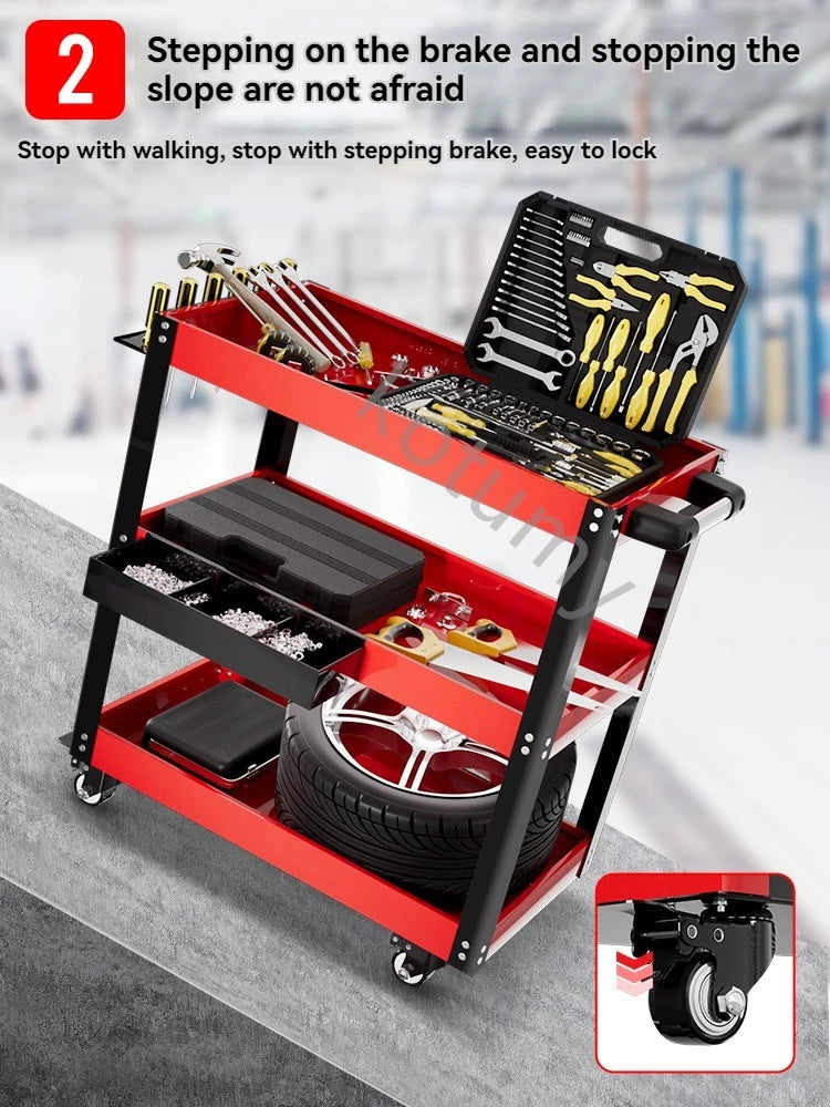 Mechanical Workshop Tools Cart Tool Trolley Heavy-duty Auto Repair Parts Car Electrician Hardware Tool Cart