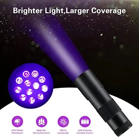 1-10Pcs UV Flashlights 395nm Black Light 9 LED Ultraviolet Lamp Torch UV Light Detector for Pet Urine Stains Bug