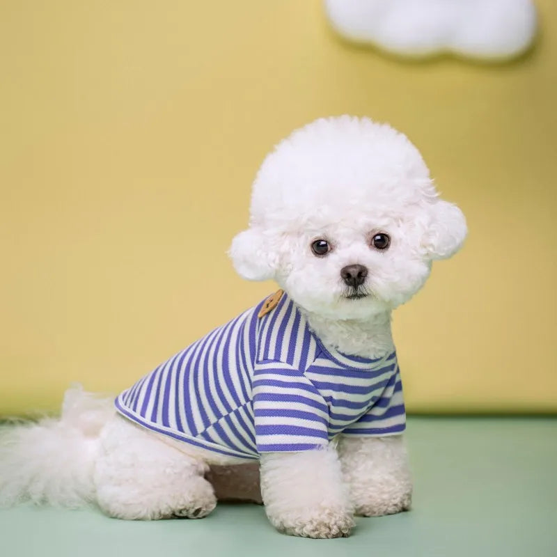 Summer Dog Clothes for Small Dogs Fashion Dog Shirt Bear Print Puppy Thin Shirt Cute Cat Strip Vest Chihuahua Clothes Pet Shirt