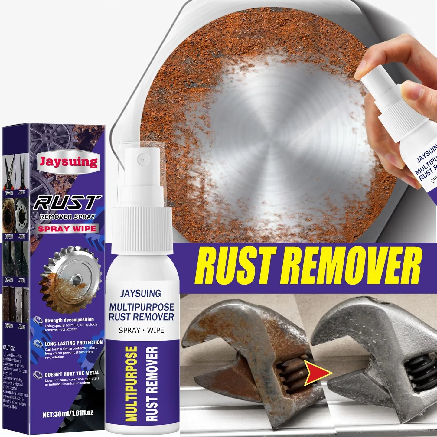 Metal Rust Remover Spray Metal Surface Paint Car Maintenance Iron Powder Cleaning Super Stainless Steel Rust RemoverCleaner