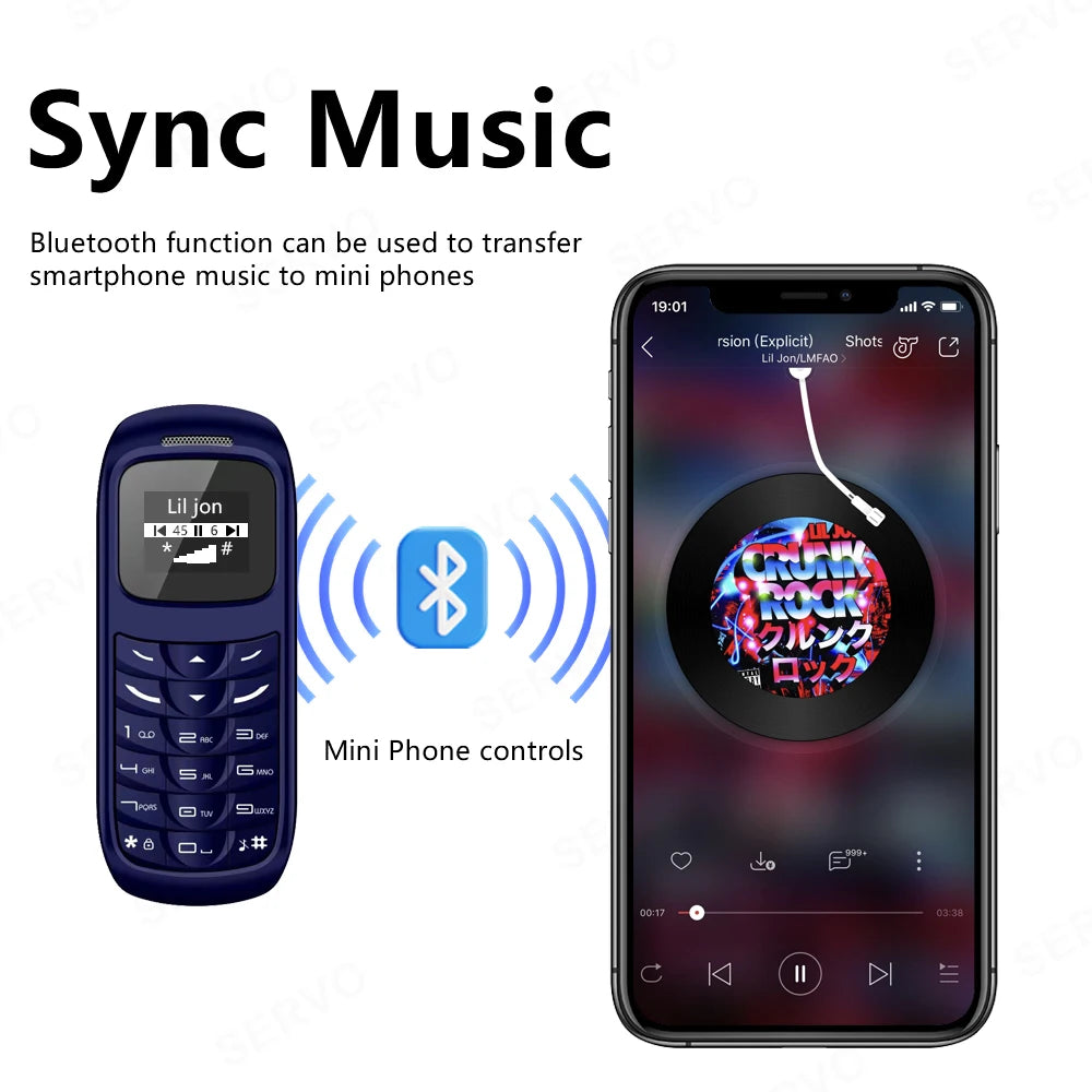 Unlocked Mini Mobile Phone Bluetooth Earphone Voice Changer Dialer Automatic Call Recording Magic Voice Portable Cheap Cellphone