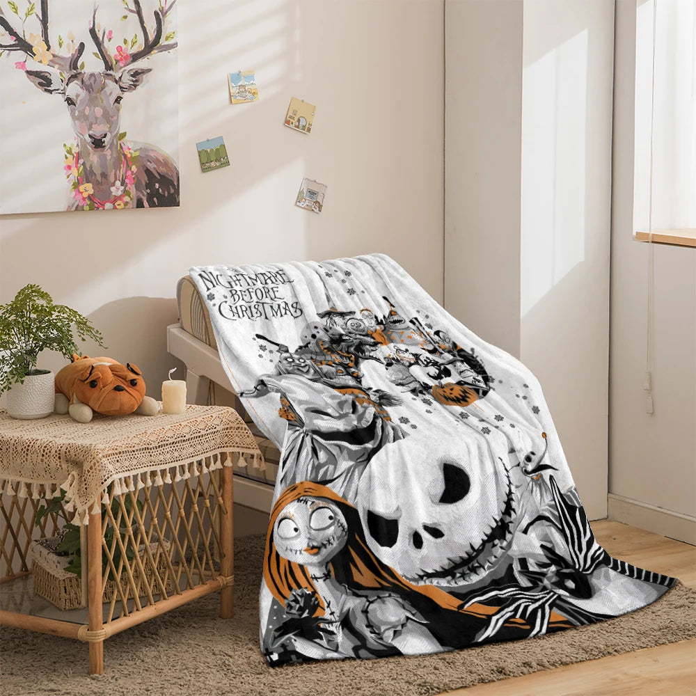 The Nightmare Before Christmas Jack HD Print Flannel Blanket Camping Blankets for Sofa Thin Blanket Modern Fashion Gift