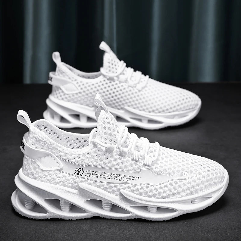 2023 New Summer Sneakers Men Mesh Breathable Running Tennis Shoes Outdoor Sports Tenis Masculino White Casual Walking Shoes