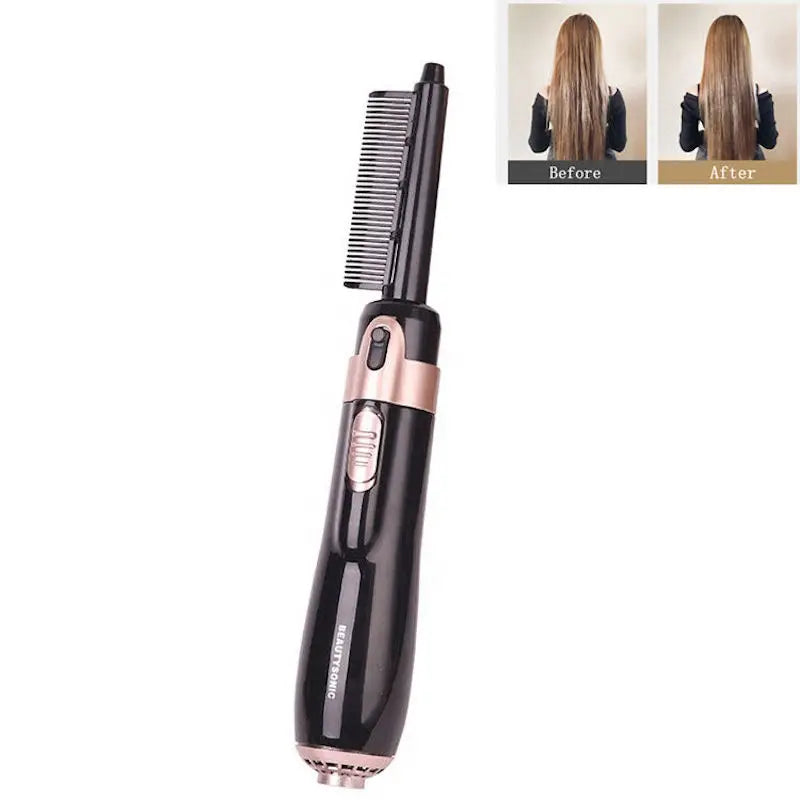 Portable electric hot air comb 4-in-1 hot air comb one-step hair dryer and curling iron fast straightener Hot air comb