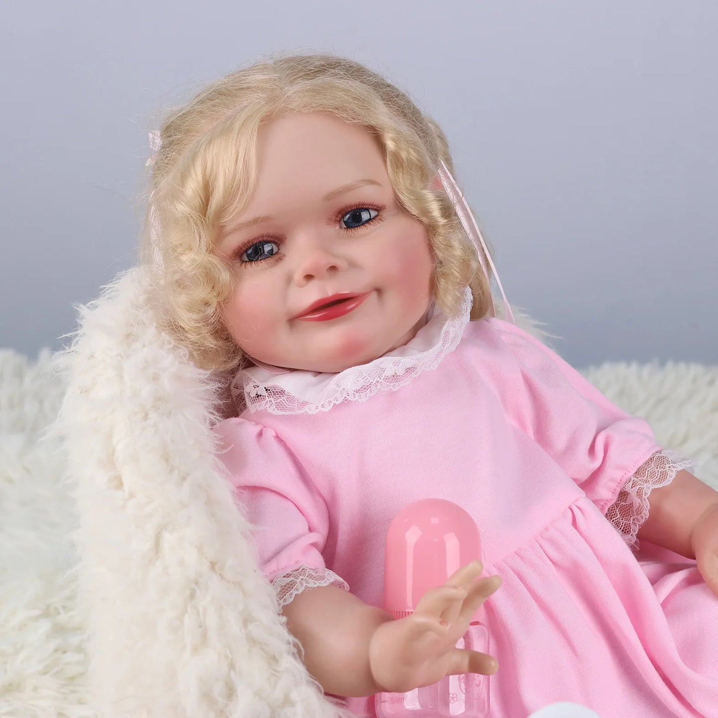 60CM Full Body Girl 24 Inch Reborn Doll Hand-Detailed Painted with Visible Veins Lifelike 3D Skin Tone Toy Gift