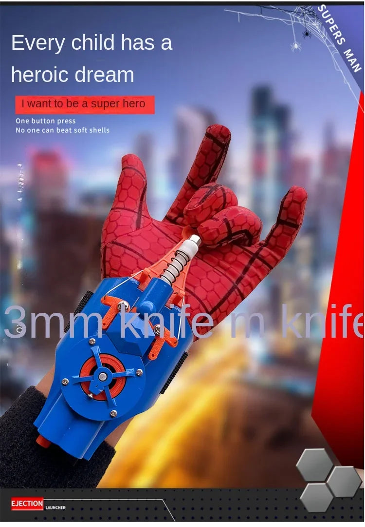 Spiderman Web Shooters Spider Man Wrist Launcher Upgraded Version Peter Parker Cosplay Gadgets Set Toys for Children Gift Kids