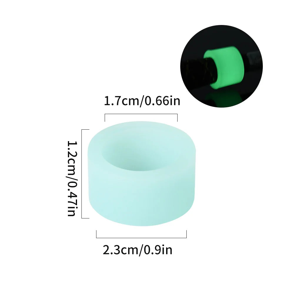 Luminous Silicone Fishing Rod Anti-skid Ring Finger Rod Ring Fish Gear Silicone Rod Stop Ring Fishing Tools Rubber Float Stopper