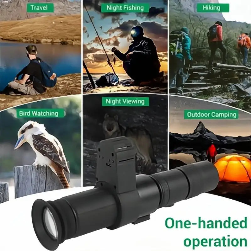 Head-Mounted Night Vision Device Outdoor 24X Zoom Search Telescope Head Mounted Sight Tactical Cross Cursor Hunting Laser Sight