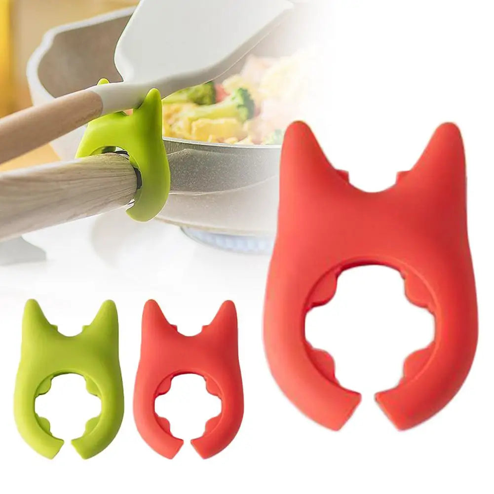 1PC Pot Side Clips Anti-slide Spoon Holder Clip Convenient Kitchen Gadgets Rubber Pan Inserts Kitchen Tool