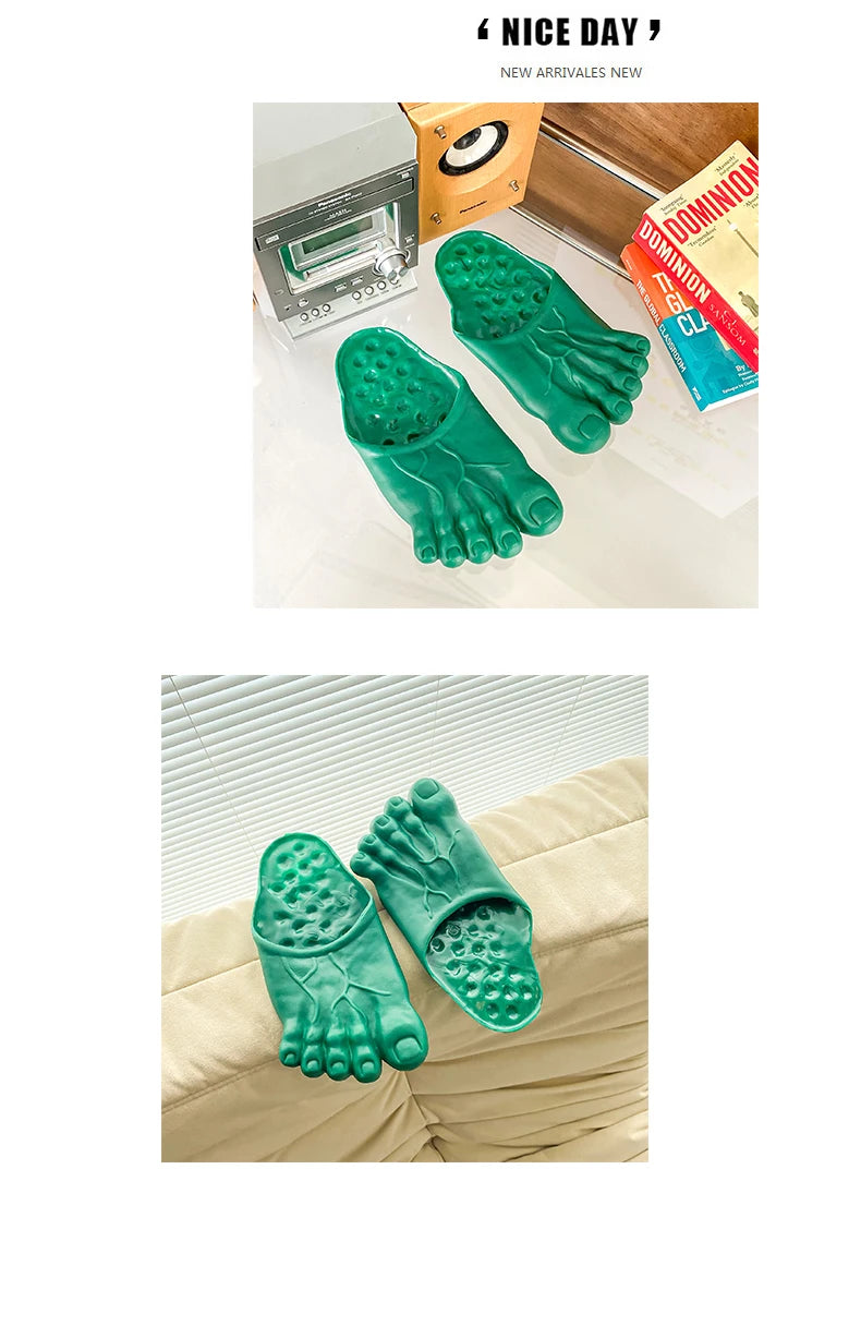 Funny Slippers Man Women Footwear Shoes Fashion Outdoor Beach Couple Slippers Role Playing Bigfoot Amazing Sandals Of The Hulk