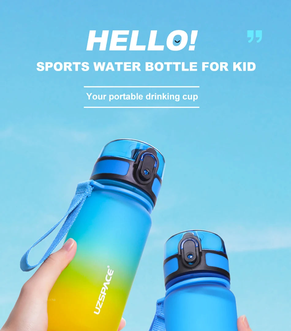 350ML Sport Water Bottle With Time Marker Girl Kids Portable Leakproof Eco-friendly No Smell Tritan Plastic Drinkware BPA Free