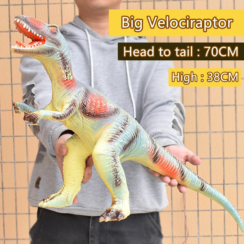 68CM Big Size Dinosaur Toy Jurassic Park Tyrannosaurus Rex Soft Puppets Velociraptor Shark Dinosaur Worlds Model Toys for Boys