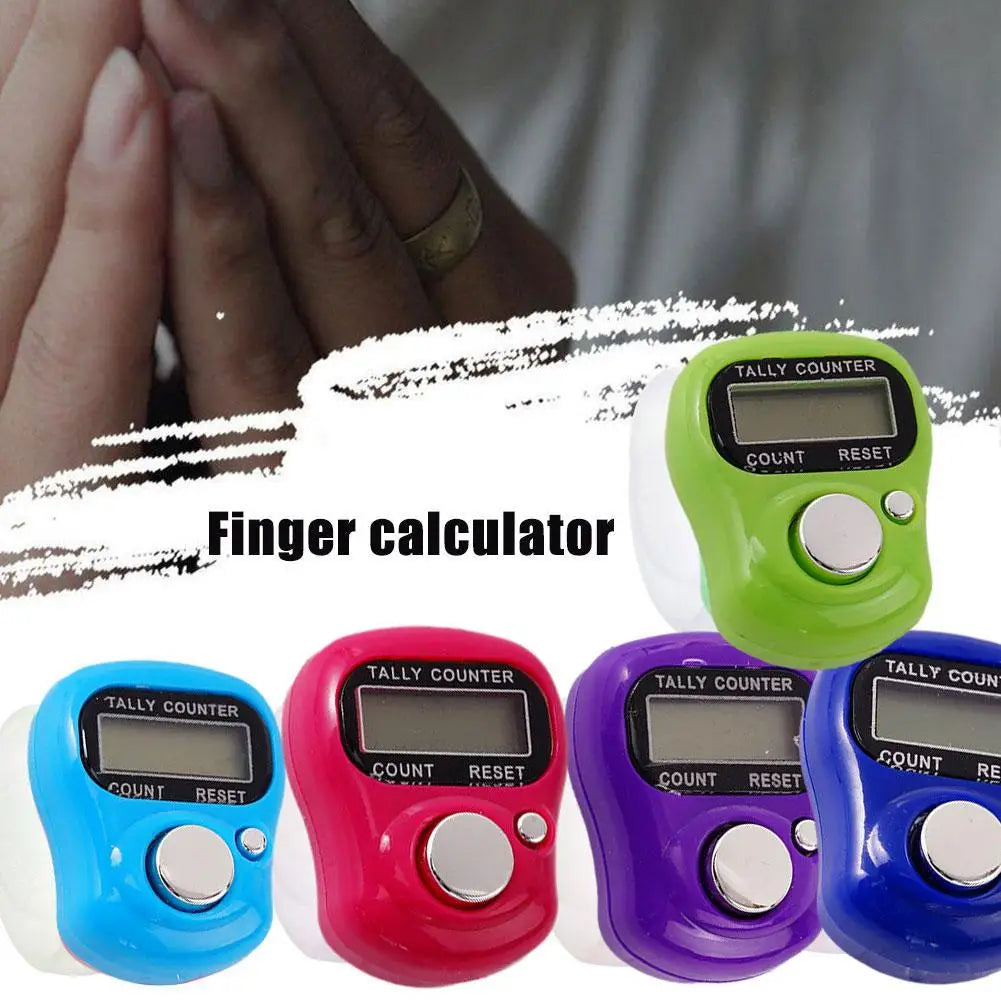 Portable Electronic Digital Counter Finger Calculator Small Equipment Held Hand Tally Counter Finger Fitness Pedometer U3K8