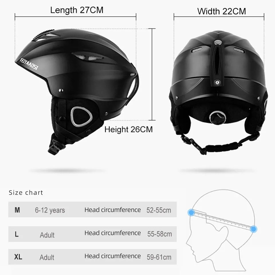 Coolfit 2022 Light Ski Helmet with Safety Certificate Integrally-Molded Snowboard Helmet Cycling Skiing Snow Men Women Child Kid