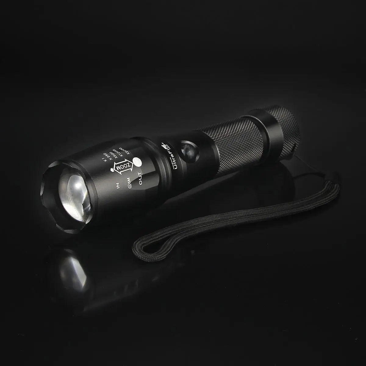 UltraFire A200 Zoom Flashlight with Traffic Wand 1000 Lumens Super Bright LED Light Safety Command Multi Purpose 18650/AAA Torch