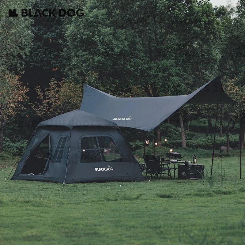 Naturehike BLACKDOG Automatic Tent Black Coating Two Doors Four Windows Camping Outdoor Sunscreen Waterproof Quick Opening Tent