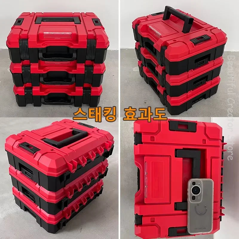 Multifunctional Tool Box Plastic Stacked Toolbox Organizer Suitcase Tool Storage Hard case Portable Large Capacity Toolbox