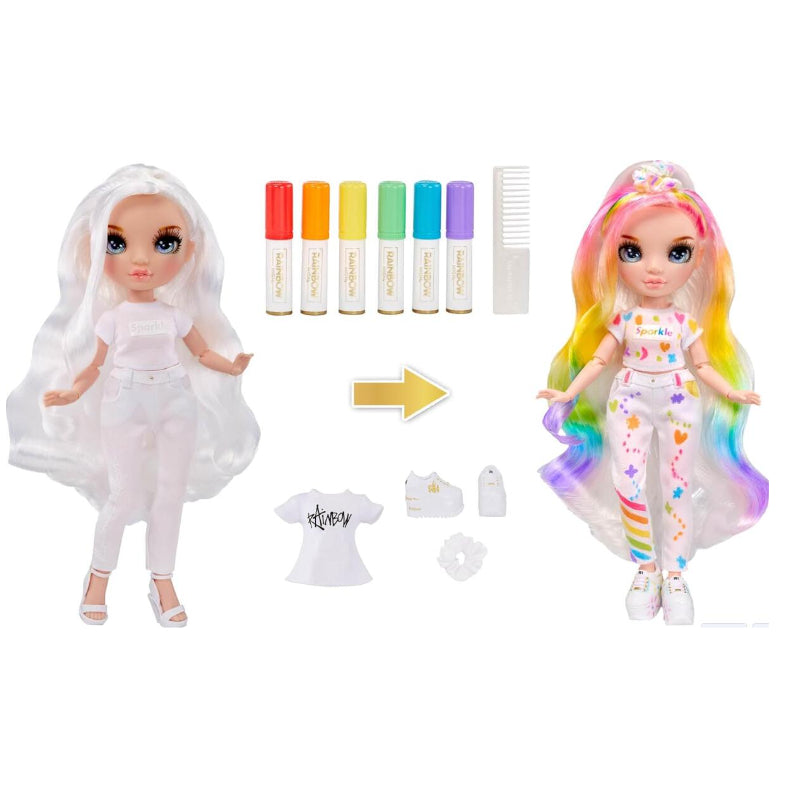 Rainbow High Color & Create Fashion DIY Doll with Washable Rainbow Markers Fashion Dressup Dolls Accessories Girls Toys Gift