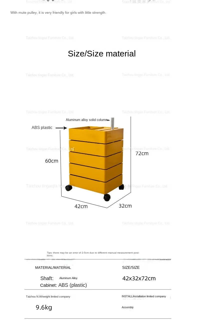 Wuli House Ins Rotating Storage Cabinet Movable Magazine Cabinet 360 Bedside Table Bedroom Roller Cart Cosmetics Multi-layer New