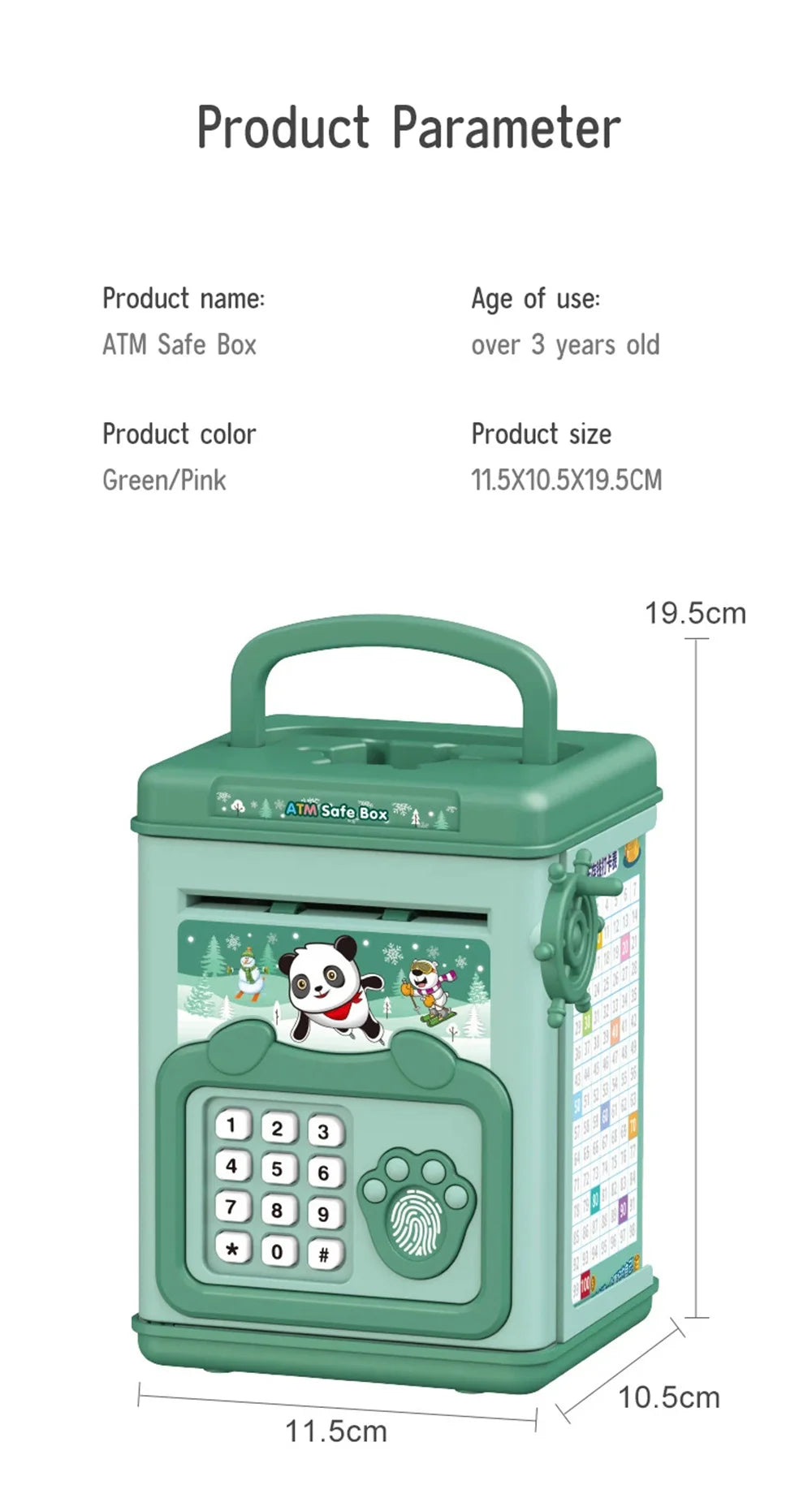 Secure Your Money With This Fun Music Cartoon Fingerprint Password Box - Perfect For Kids!