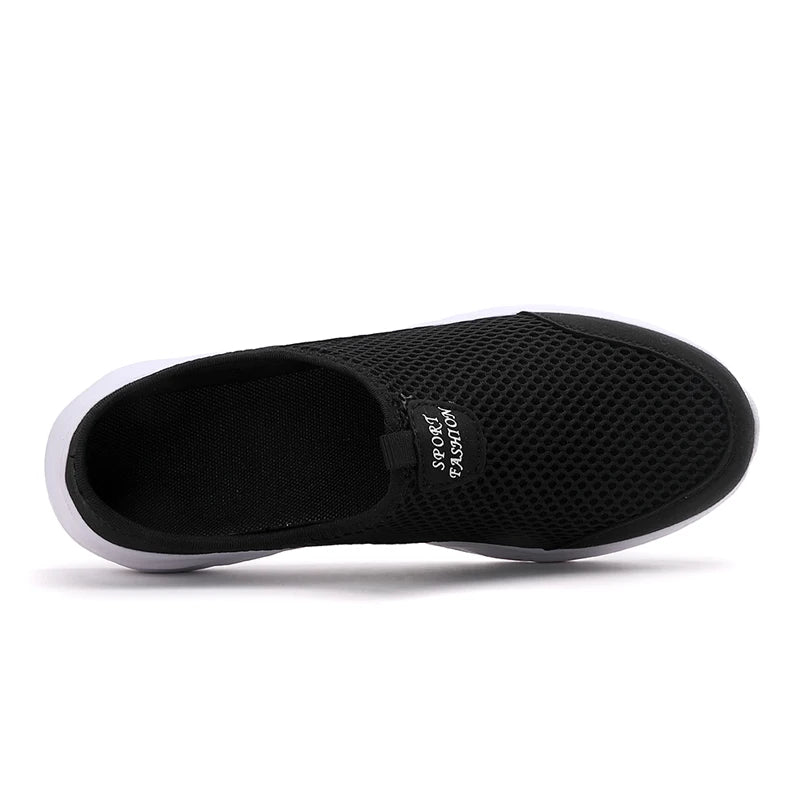 YRZL Casual Shoes Men Summer Half Shoes Slippers Slides Slip on Shoes Men Mesh Breathable Soft Comfortable Slippers for Men